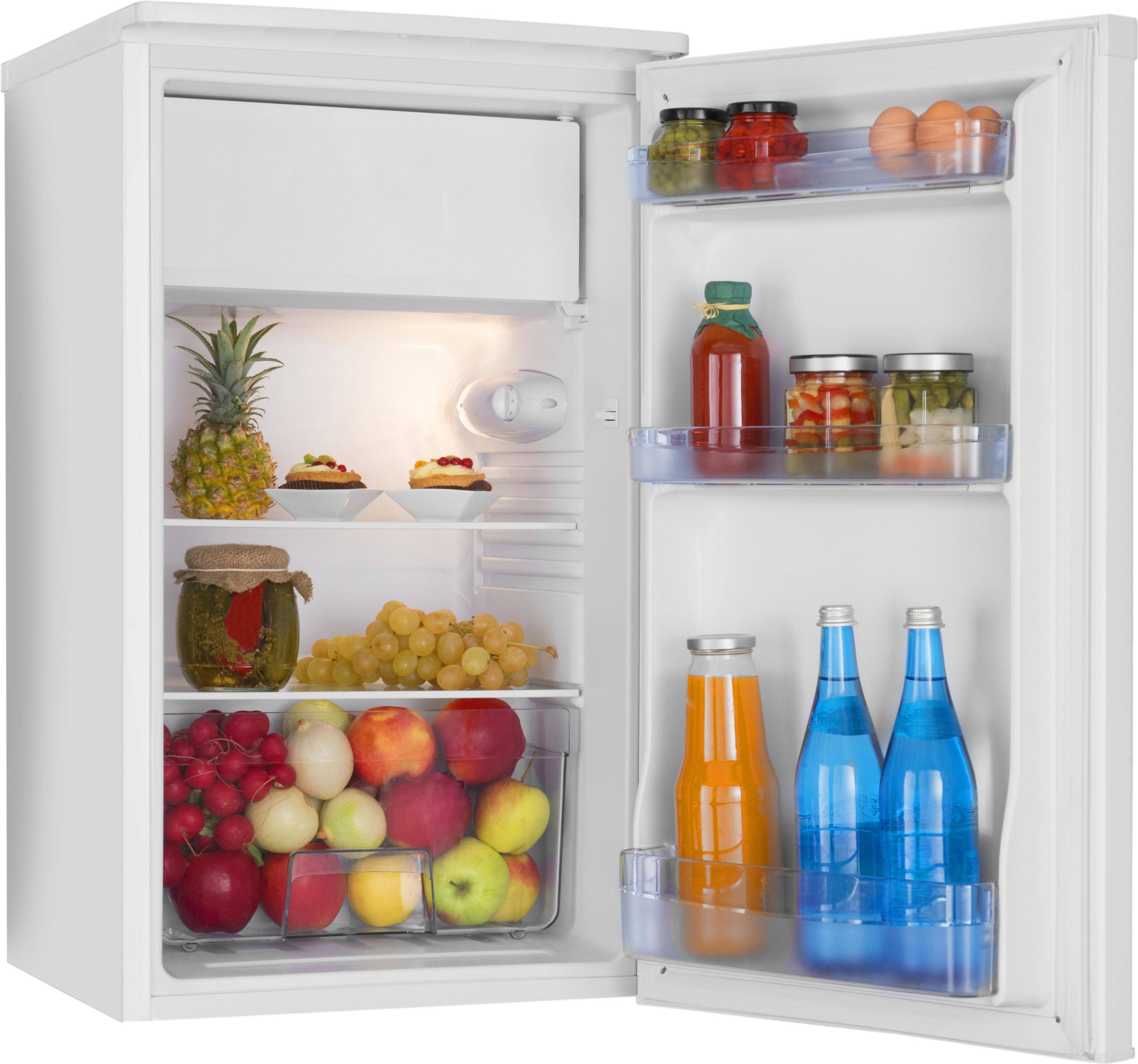 Amica Kühlschrank mit Gefrierfach KS 361 155 W | Tischkühlschrank | 83 l | 84 cm hoch | Energieklasse E | weiß