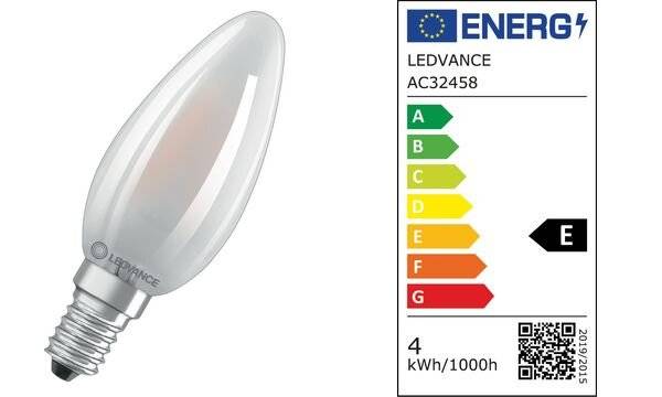 LEDV LED Classic B40-E14 069390 4W / 2700K / 470lm / ø35x100mm / matt