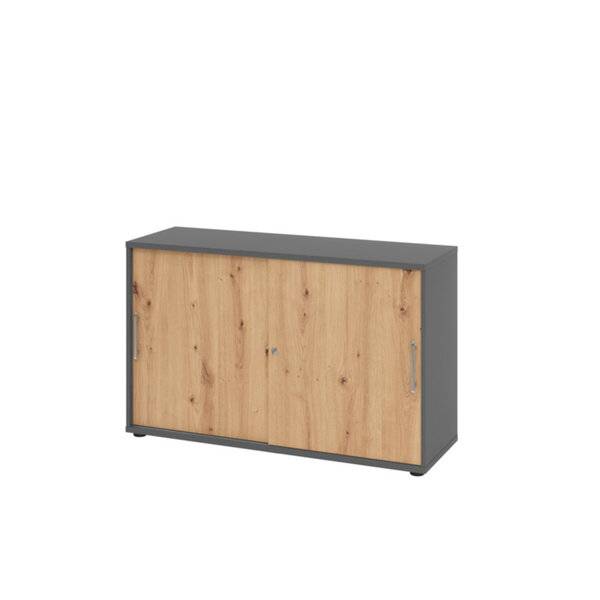 Schiebetürenschrank V1752S/G/R/RE grafit asteiche 1 Fachboden 120.0 x 40.0 74.8