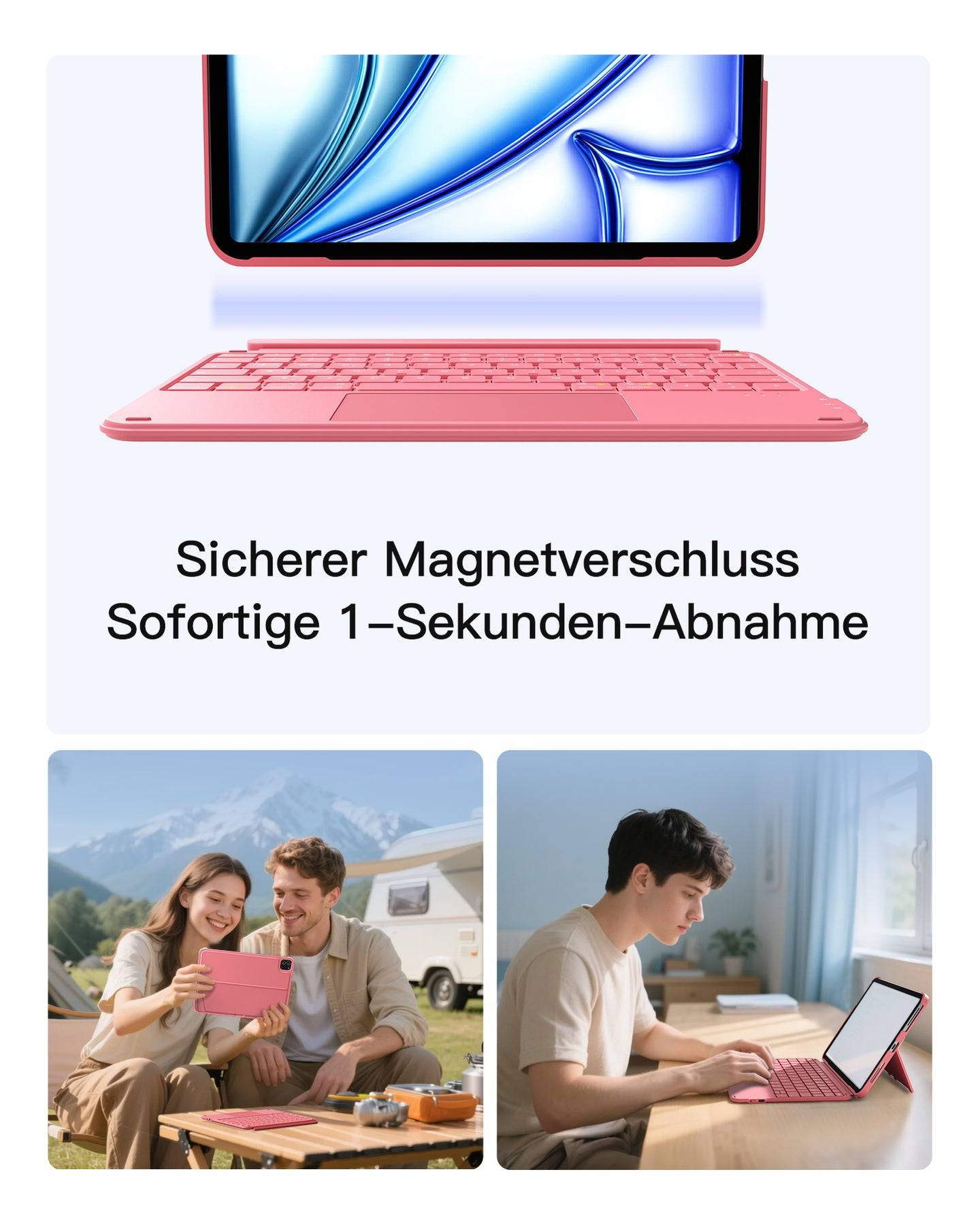 Inateck Keyboard iPad 11" Air 4/5Gen Com. QWERTZ red - Tastatur - Tastatur - QWERTZ