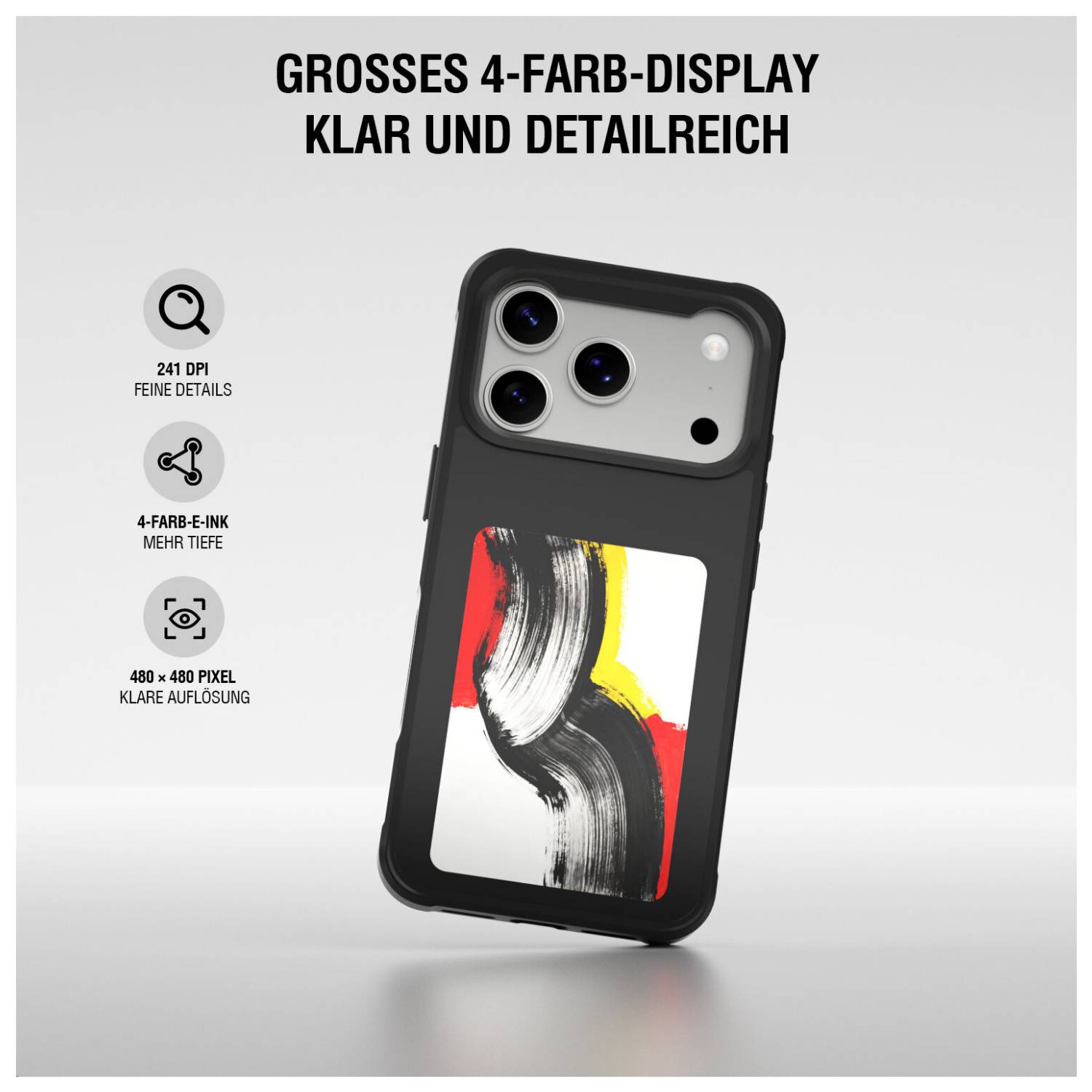 4smarts E-Ink Cover mit NFC-Display für iPhone 17 Pro, Qi2 ready