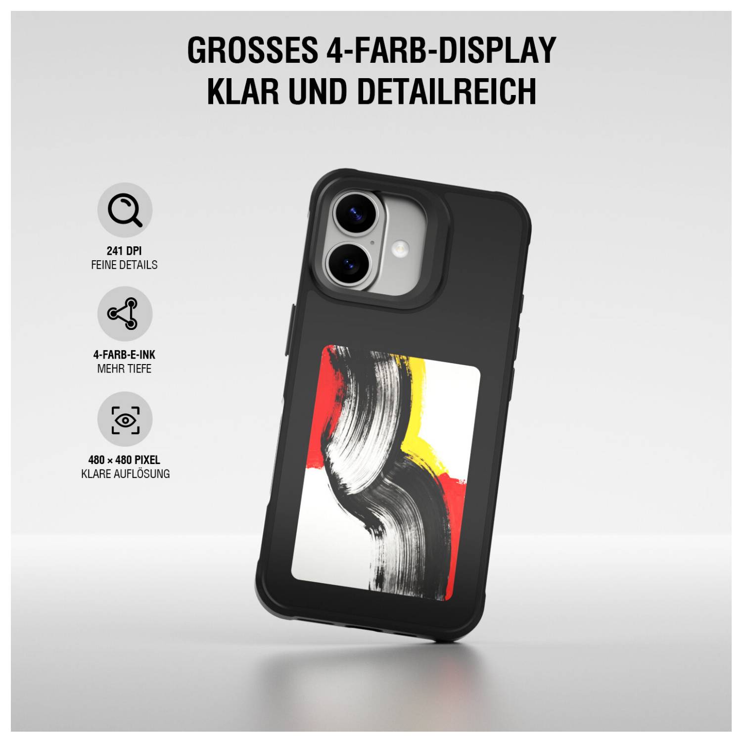 4smarts E-Ink Cover mit NFC-Display für iPhone 17, Qi2 ready 541787