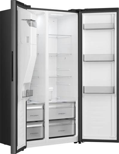 Side by Kühlschrank RS5P528STFE ?R, Freistehend, Amerikanische Tür, Schwarz, 2 T