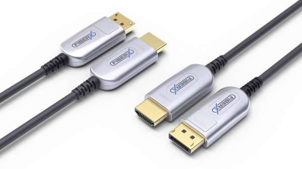 FiberX Serie - DisplayPort 2.0 8K Glasfaser Extender Kabel - 10m