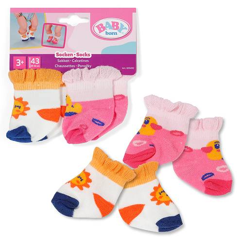 Zapf BABY born Socks 2 assorted 43cm, Puppensocken, 3 Jahr(e)