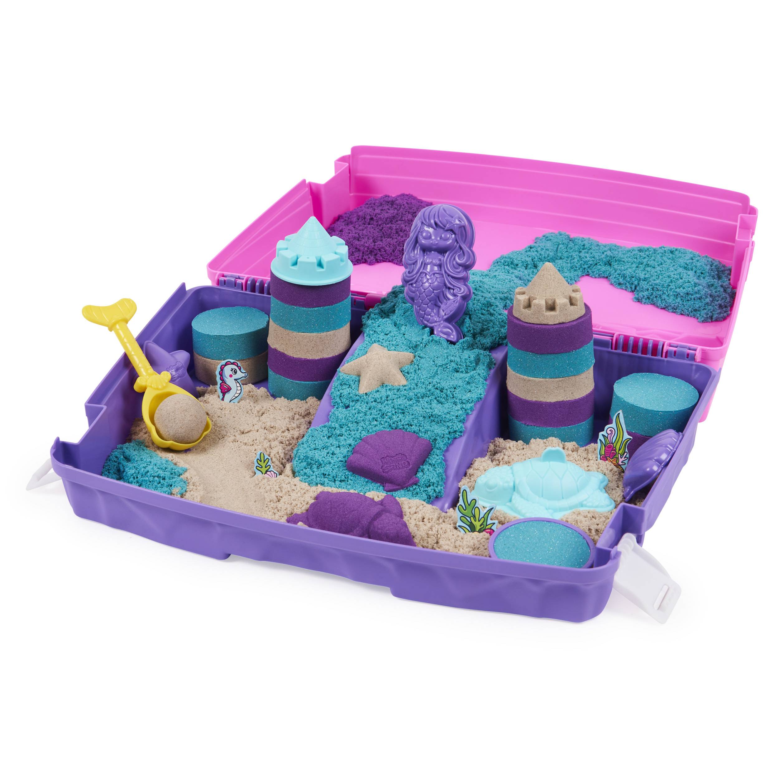 Spin Master Kinetic Sand Meerjungfrauen Koffer, Kinetischer Sand für Kinder, 3 Jahr(e), Kunststoff, Mehrfarbig