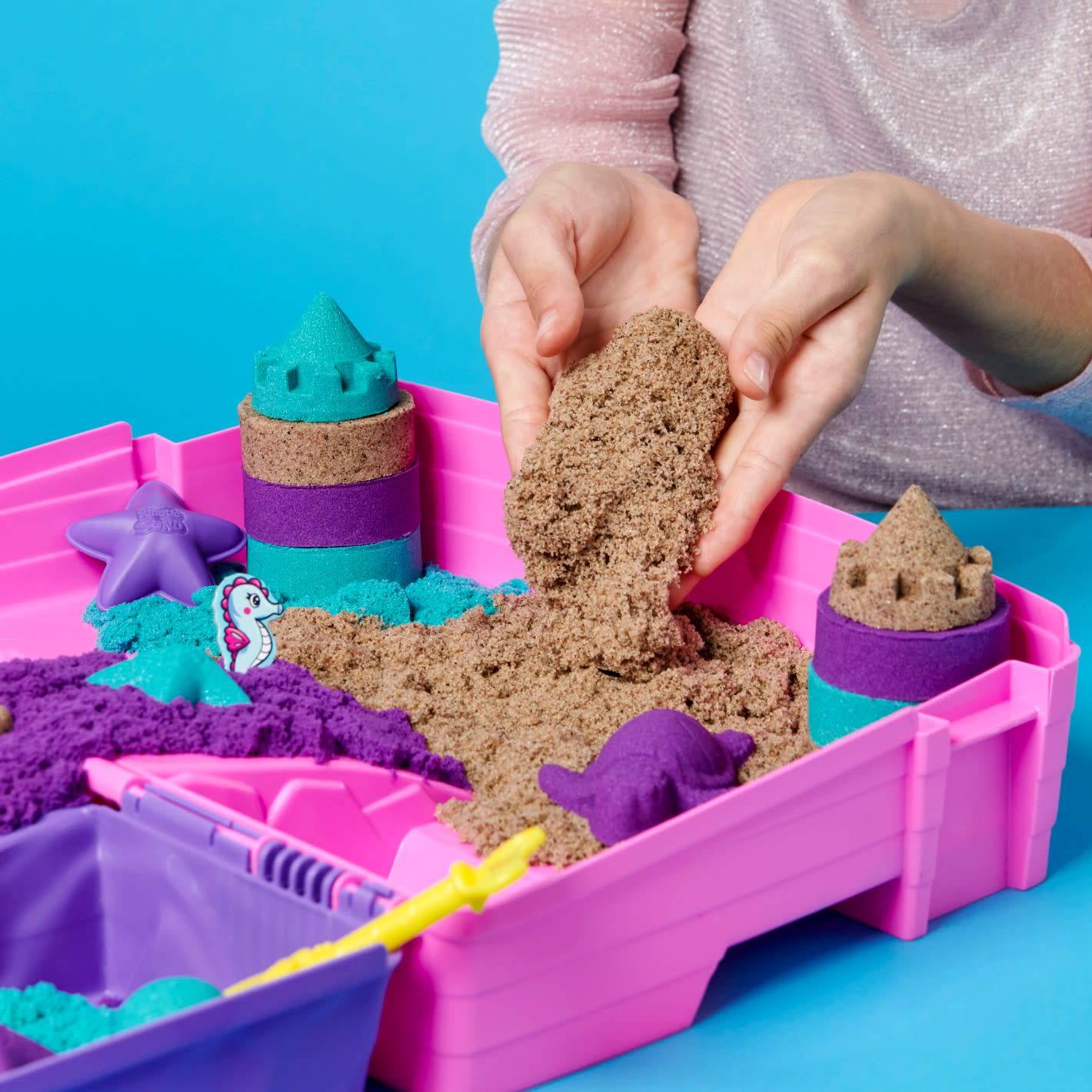 Spin Master Kinetic Sand Meerjungfrauen Koffer, Kinetischer Sand für Kinder, 3 Jahr(e), Kunststoff, Mehrfarbig