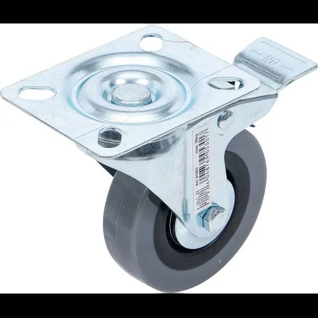 Lenkrolle mit Feststeller - mit Anschraubsockel - Rad-Ø 75 mm - Bauhöhe 95 mm - Tragkraft 50 kg