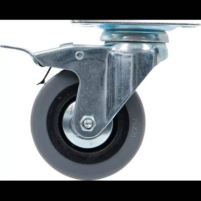 Lenkrolle mit Feststeller - mit Anschraubsockel - Rad-Ø 75 mm - Bauhöhe 95 mm - Tragkraft 50 kg