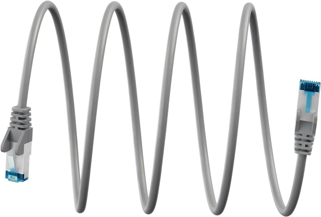Goobay 79318 CAT 6A ultraflexibles Netzwerkkabel / Patchkabel, Ethernet bis 10 Gbit/s, LAN Kabel S/FTP, 2 m, Grau