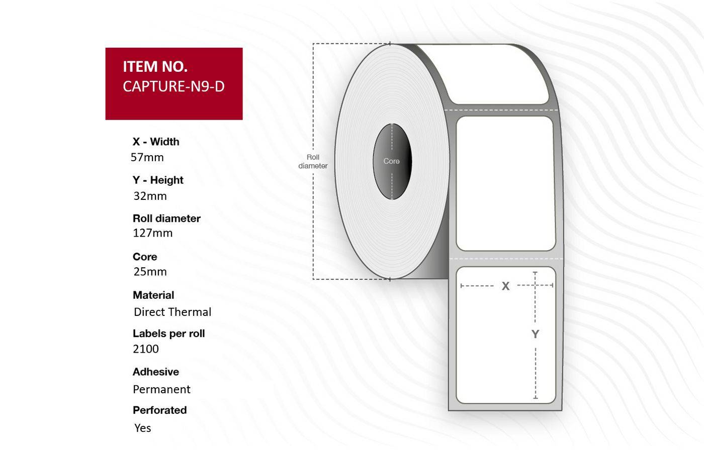 Capture Label Core Direct Thermal Perforated.