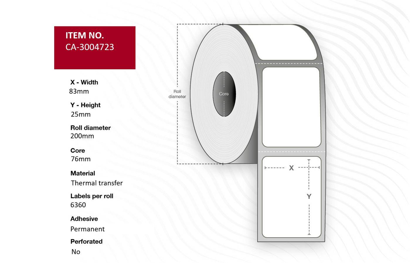 Capture Polyester - permanenter Acrylklebstoff - weiß - 83 x 25 mm 38160 Etikett(en) (6 Rolle(n)