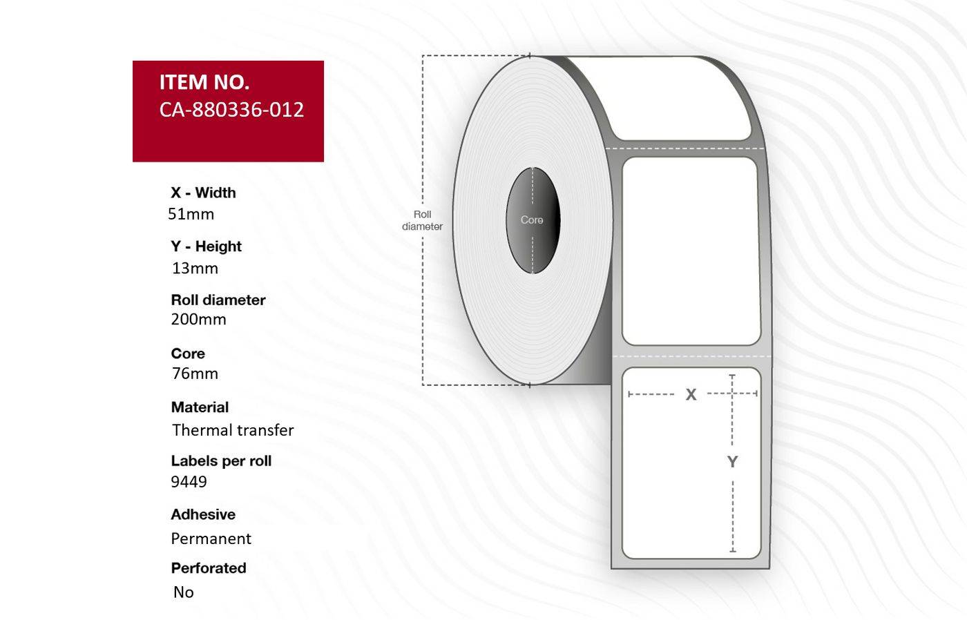 Capture Polyester - permanenter Klebstoff - weiß - 51 x 13 mm 94490 Etikett(en) (10 Rolle(n)