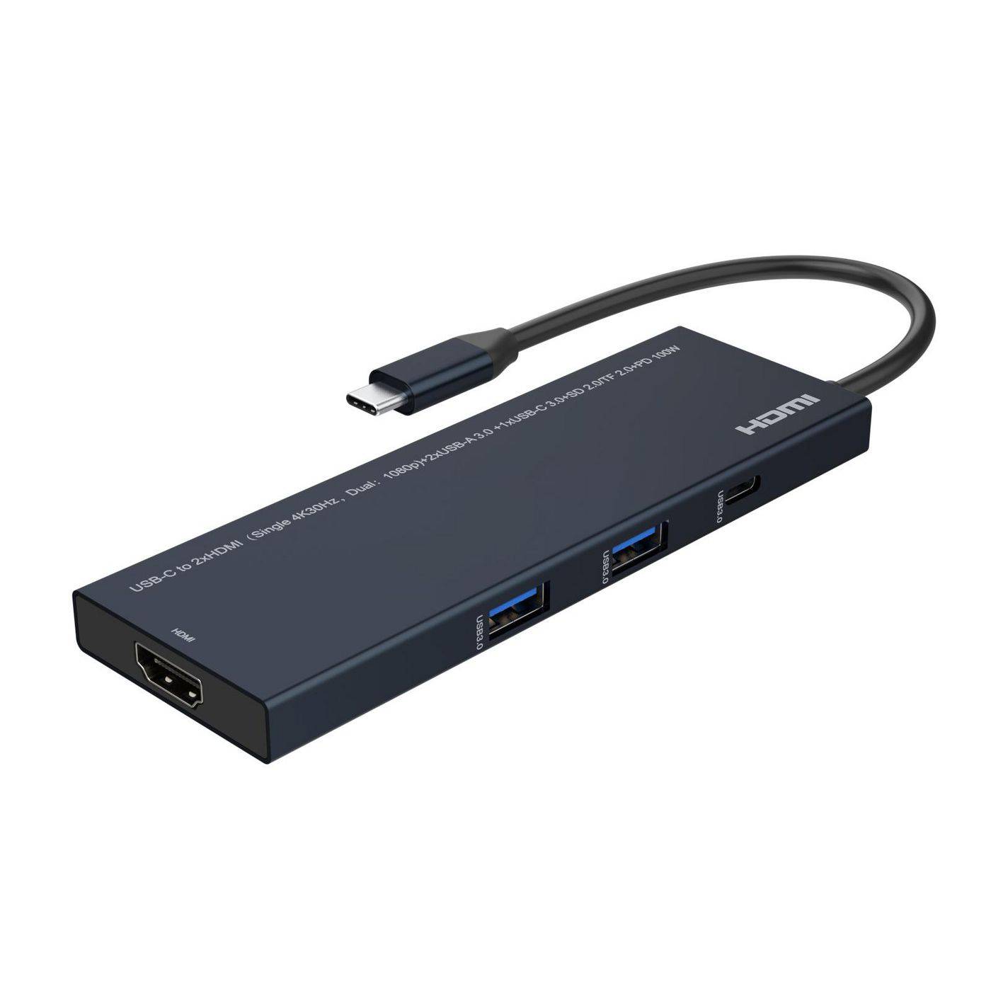 Microconnect USB3.1CCOM18, Kabelgebunden, 100 W, USB Typ-C, Schwarz, 4K Ultra HD, 30 Hz