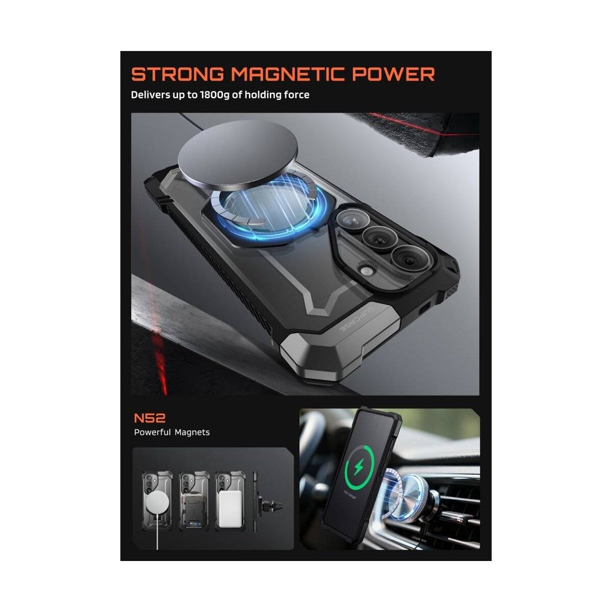 Supcase UB Grip Mag mit Magnetfunktion Hülle für Samsung Galaxy S26 - Schwarz Handyhülle