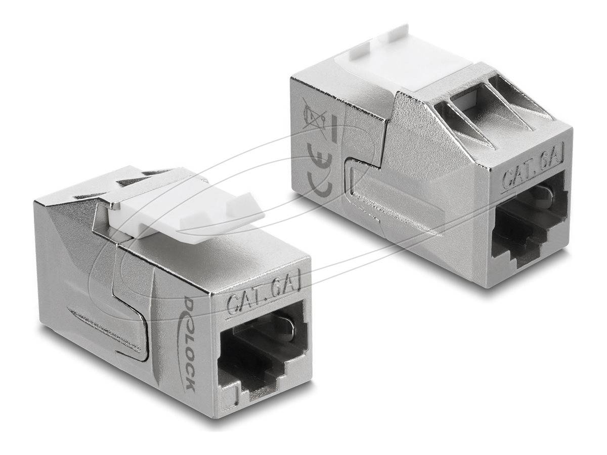 Delock Keystone Modul Kupplung RJ45 Buchse zu RJ45 Buchse Cat.6A geschirmt (91122)