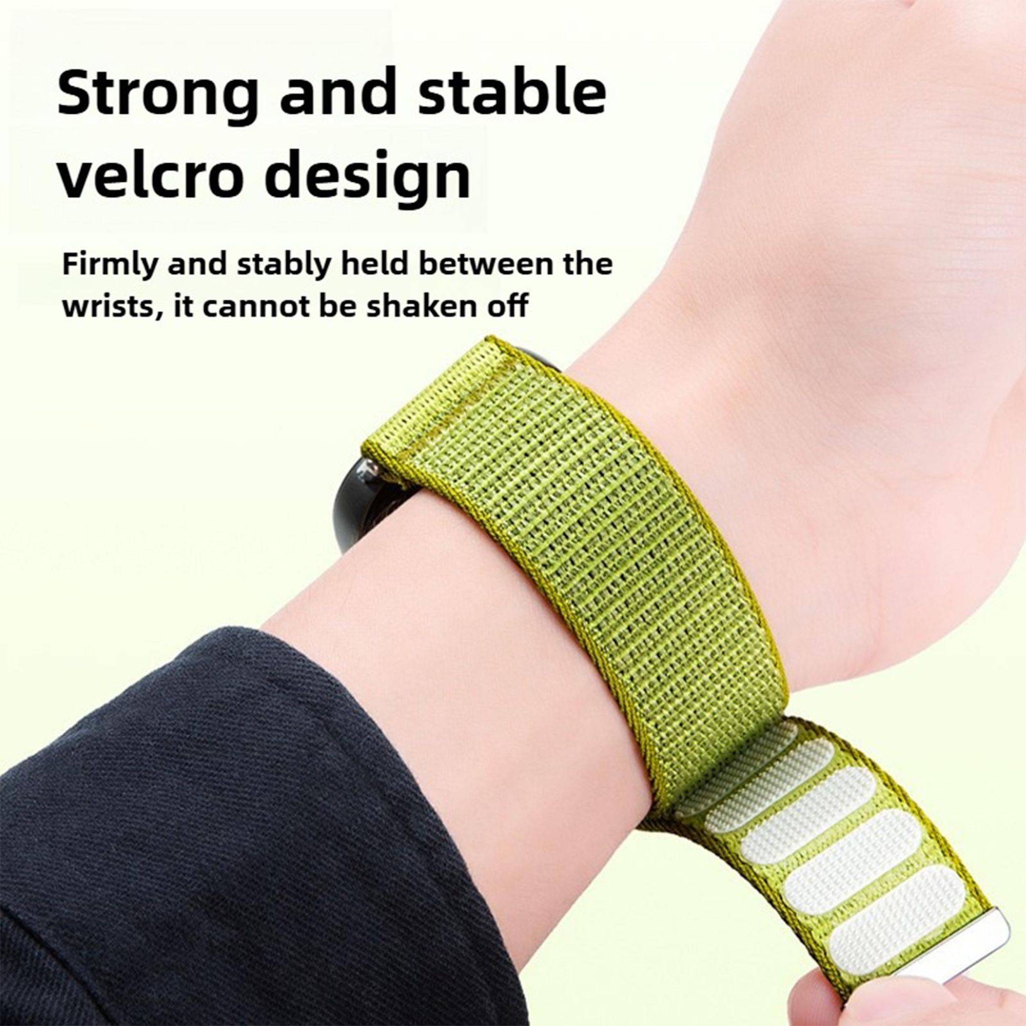 Nylon Armband für Google Pixel Watch 4 / 3 45mm mit Klettverschluss Dunkelgrün