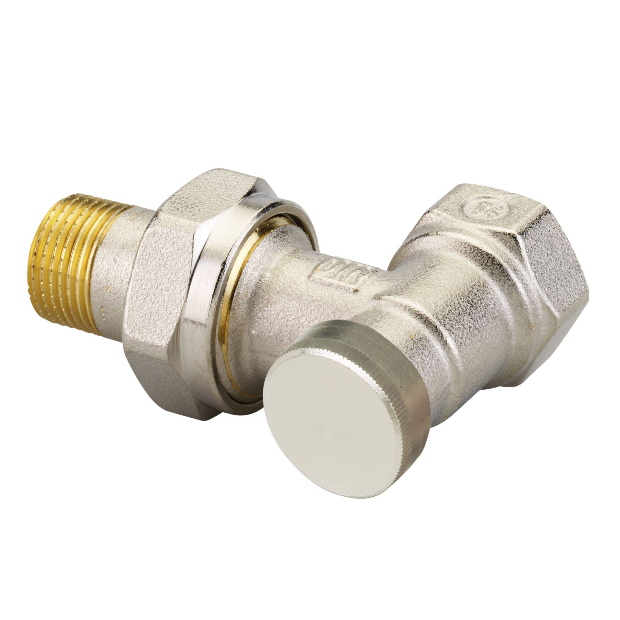 Danfoss RLV-S 10 Rücklaufverschraubung R 3/8, Eck, absperrbar, 1 Stk.