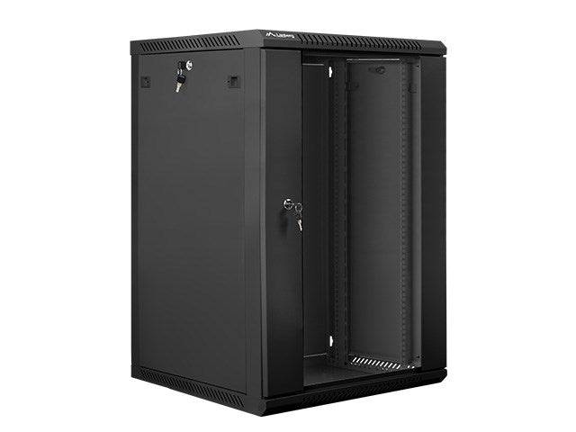 LANBERG 19" 18U 600x600 Wandgehäuse Glastür V2 (FlatPack) sw