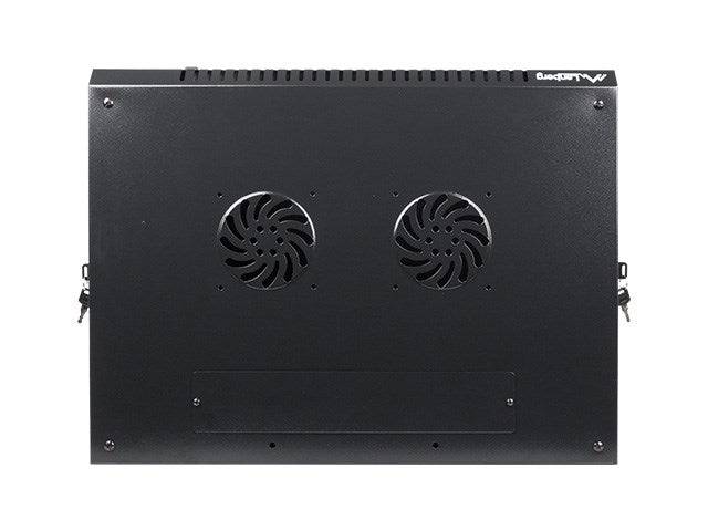 Lanberg WF01-6412-10B, Wandmontiertes Regal, 12U, 60 kg, Sperrschloss, Ablageschienen, 21 kg