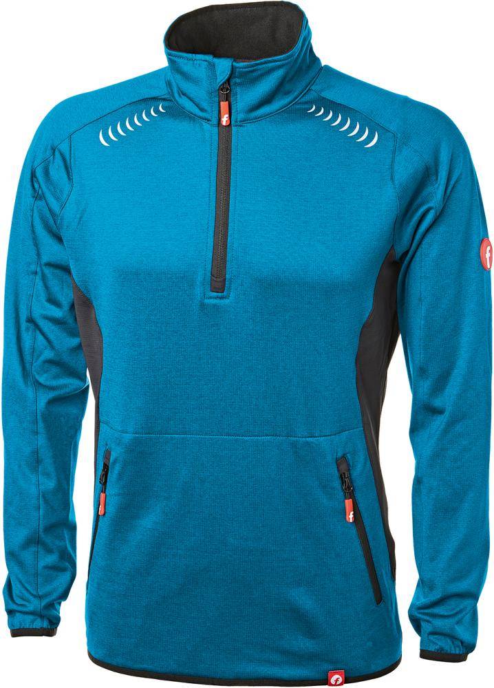 TECH-FLEECEPULLOVER TÜRKIS/SCHWARZ MELIERT GR.3XL, FORTIS