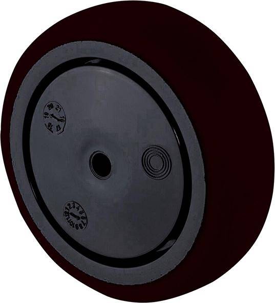 Gummirad 75mm schwarz Radkörper Kst schwarz.,KL