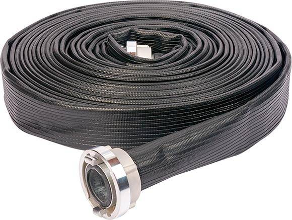 Industrieflachschlauch PROFI gummiert, schwarz, C/52mm, STORZ Kupplungen 20m Parsch