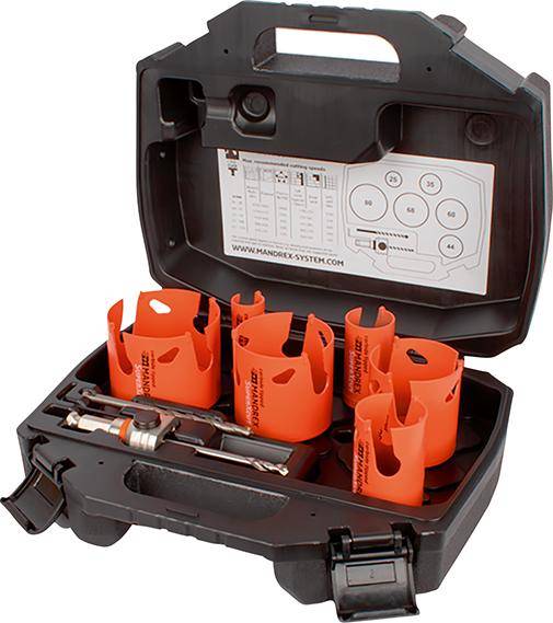 Mehrzweck Lochsägen Set MXqs SuperXCut ElektrikerD25,35,44,60,68,80mm Mandrex