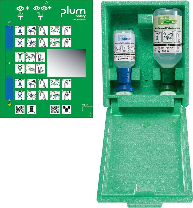 Augennotfallstation inkl.2 Fl(500ml,200ml),Wandbox40