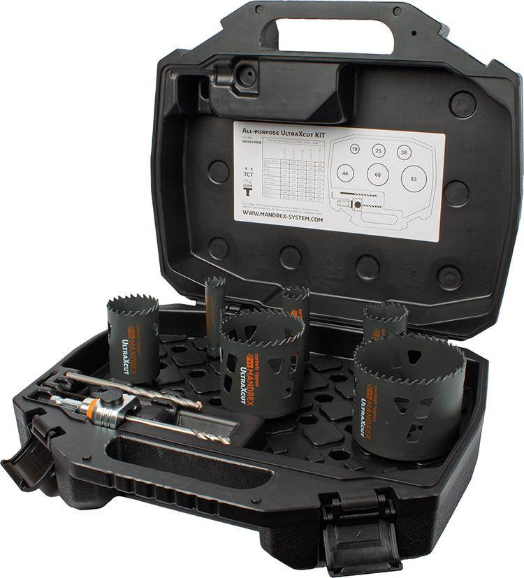 Lochsägen Set MXqs All Purpose Ultra Xcut Elektriker D19,25,38,44 68,83mm Mandrex