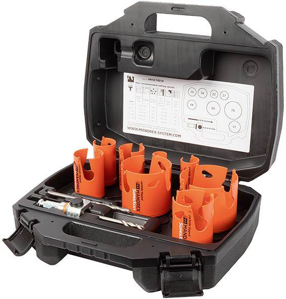 Mehrzweck Lochsägen Set MXqs SuperXCut ElektrikerD22,27,35,38,44,51, 68,76mm Mandrex