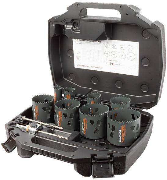 Lochsägen Set MXqs All Purpose Ultra Xcut Industrial D25,32,41,54, 60,68,76,83mm Mandrex