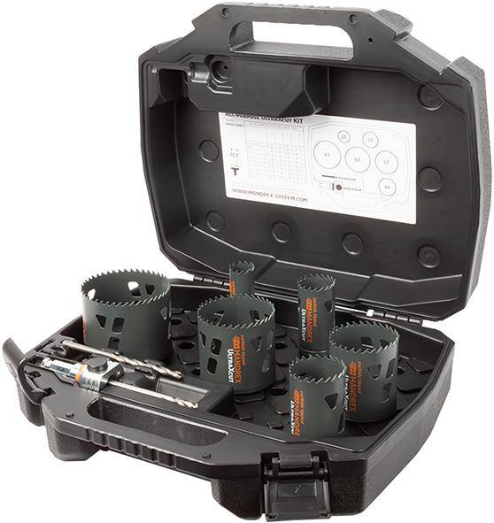 Lochsägen Set MXqs All Purpose Ultra Xcut Elektriker D22,29,35,44, 51,64,68mm Mandrex