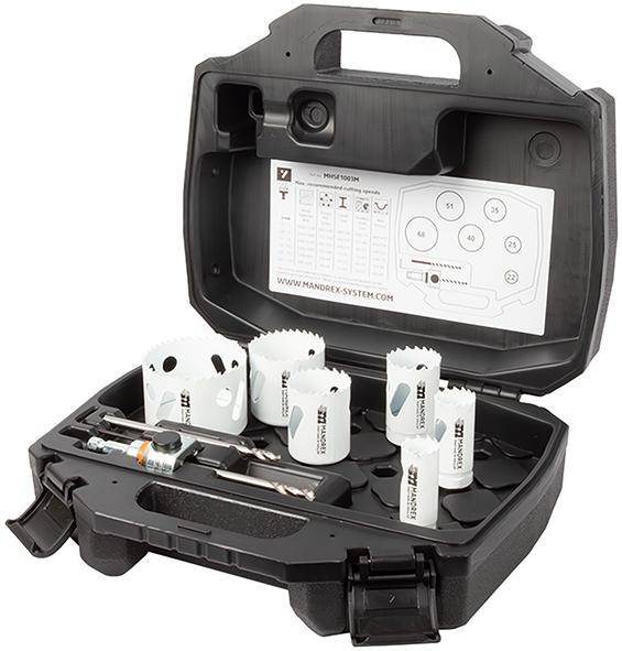 BiMetall Lochsägen Set MXqs Elektriker SpeedXCut M42 D22,25,35, 40,51,68mm Mandrex