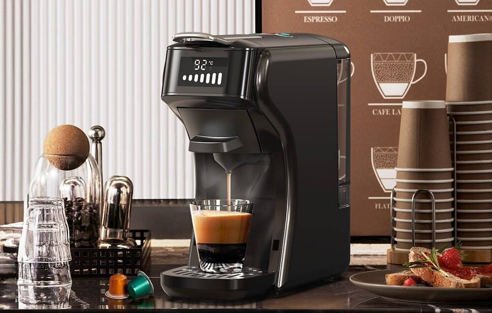 HiBREW - H1B-black - HiBREW 5-in-1-Kapselkaffeemaschine H1B-black (schwarz)