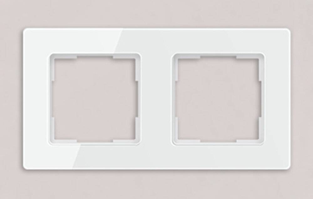 Avatto - TS20-Frame-W2 - Avatto 2 Sockel TS20 Lichtschalterrahmen (weiß)