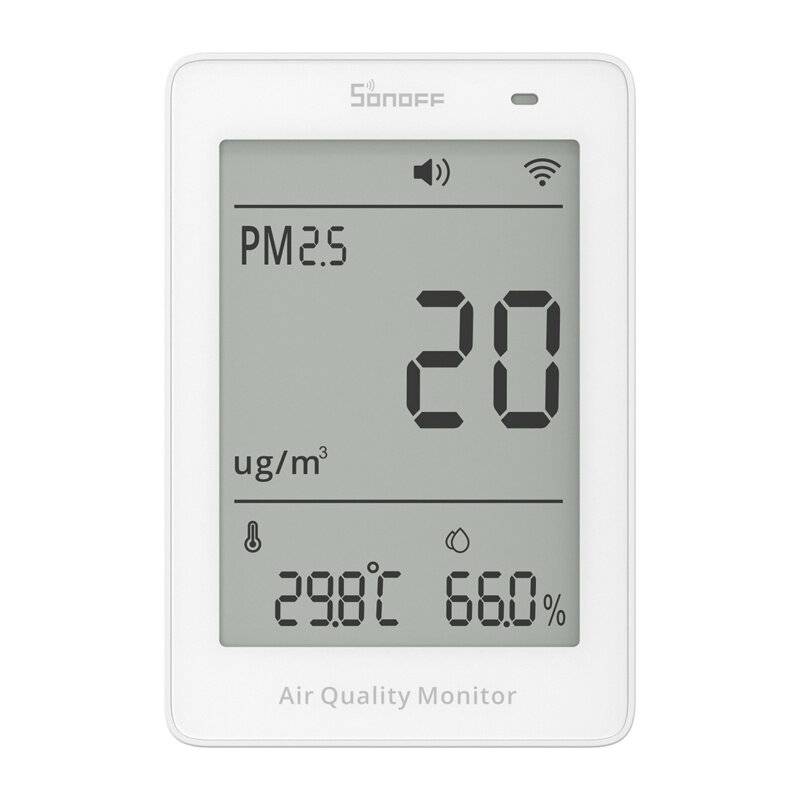Sonoff AirGuard SAWF-07P Luftqualitätsmonitor, Staub-Messung, Display, WLAN