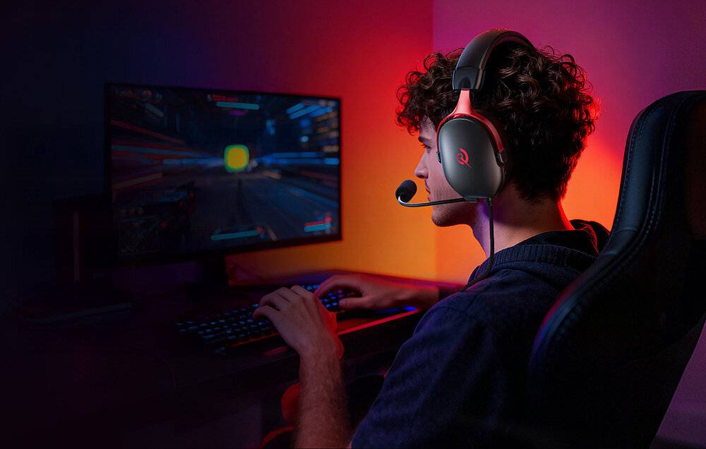 QCY - H7GM black red - QCY Heroad VN200 Gaming-Kopfhörer (schwarz und rot)