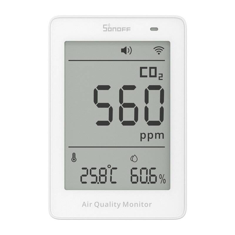 Sonoff AirGuard SAWF-08P Luftqualitätsmonitor, CO2-Messung, Display, WLAN