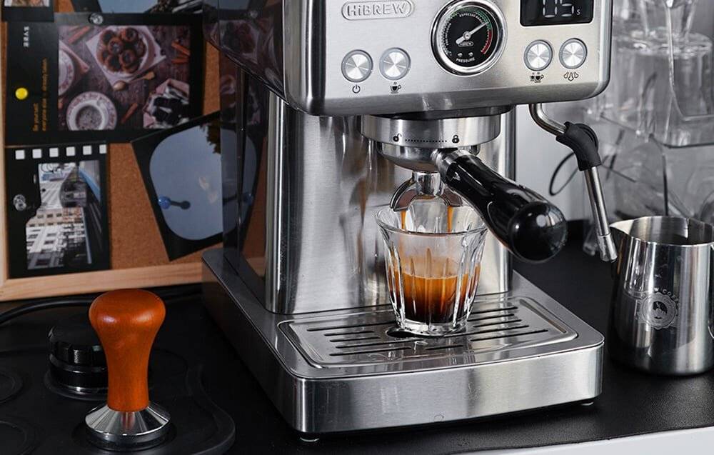 HiBREW - H10A-black - HiBREW H10A Kolben-Espressomaschine mit Temperaturregelung (schwarz)