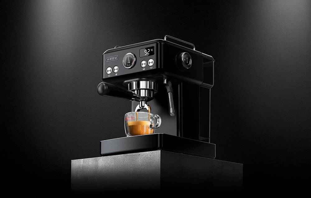 HiBREW - H10A-black - HiBREW H10A Kolben-Espressomaschine mit Temperaturregelung (schwarz)