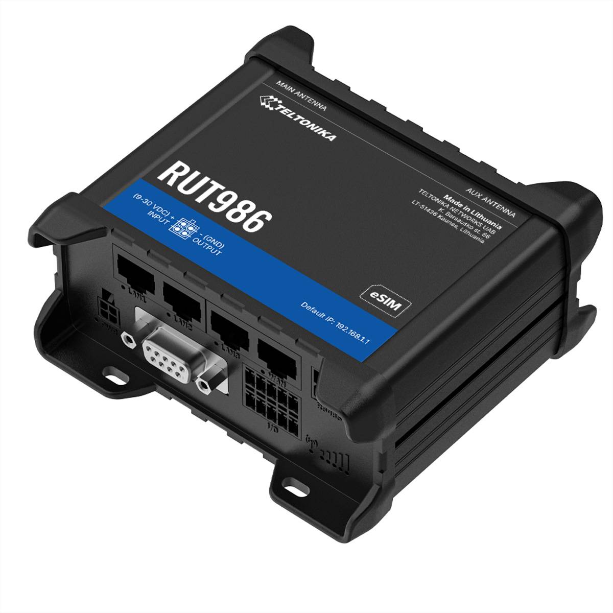 TELTONIKA RUT986 CAT4 LTE Router Dual SIM und eSIM, RS232/485, Implementieren Sie zuverlässiges 4G für industrielle und