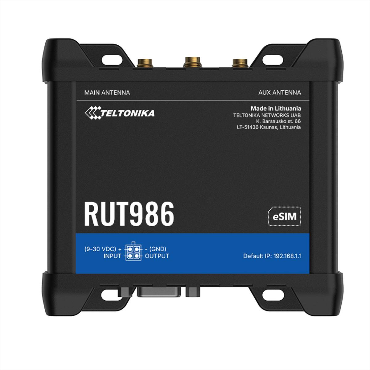 TELTONIKA RUT986 CAT4 LTE Router Dual SIM und eSIM, RS232/485, Implementieren Sie zuverlässiges 4G für industrielle und
