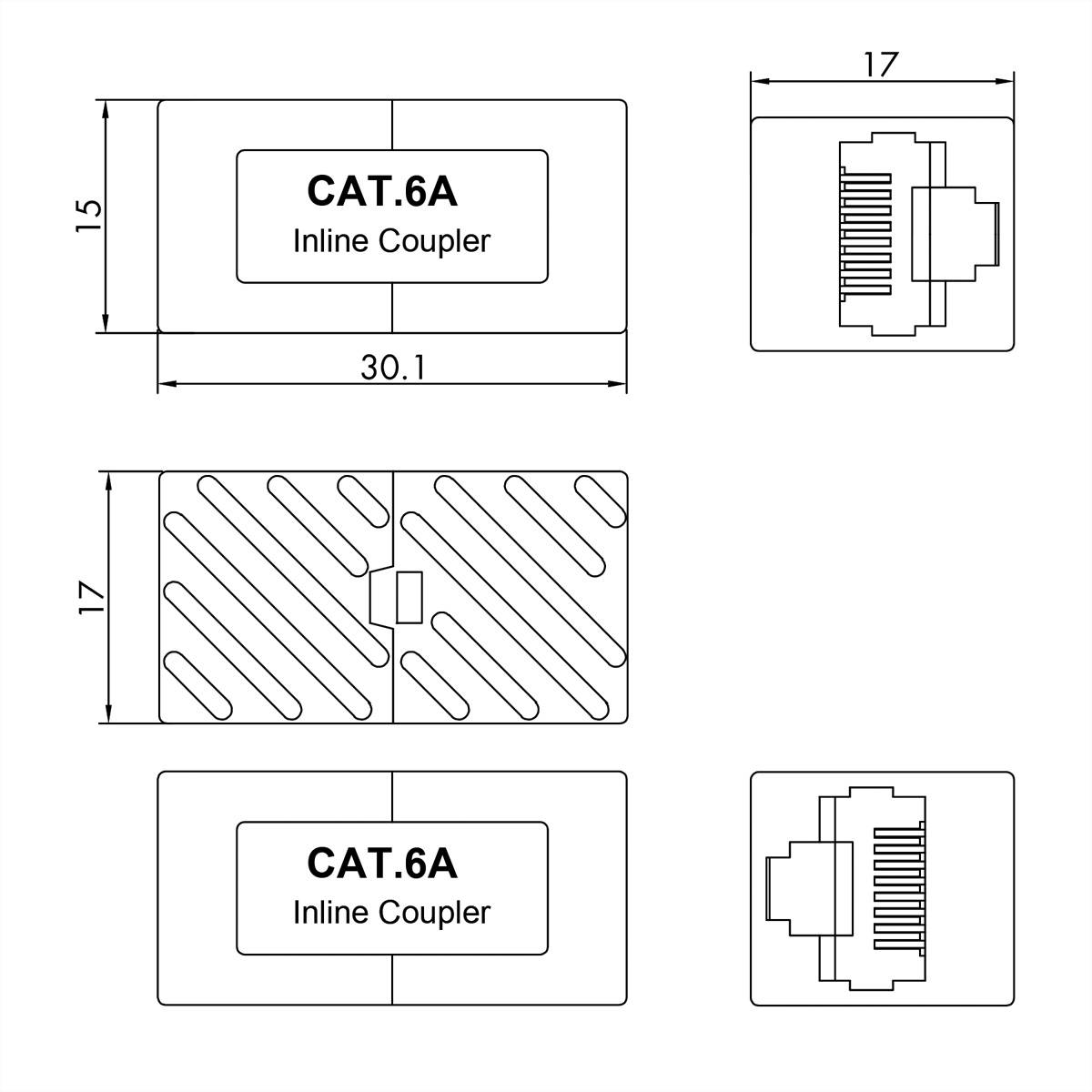 Value RJ-45 Kupplung ungeschirmt, Cat.6A (Class EA), weiß