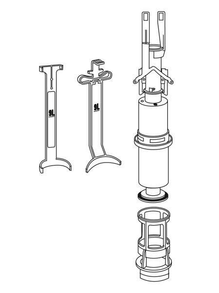 REHAU Ablaufventil-Set für UP-Spülkasten A12/E11/E21/E31, 2-Mengen-Spülung, Kunststoff, 1 Stk.
