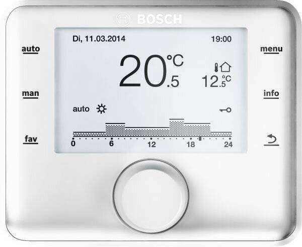 Bosch Raumtemperaturgeführter Regler CR 400, für bis zu 4 Heizkreise und 2 Warmwasser-Ladekreise, 7738114032