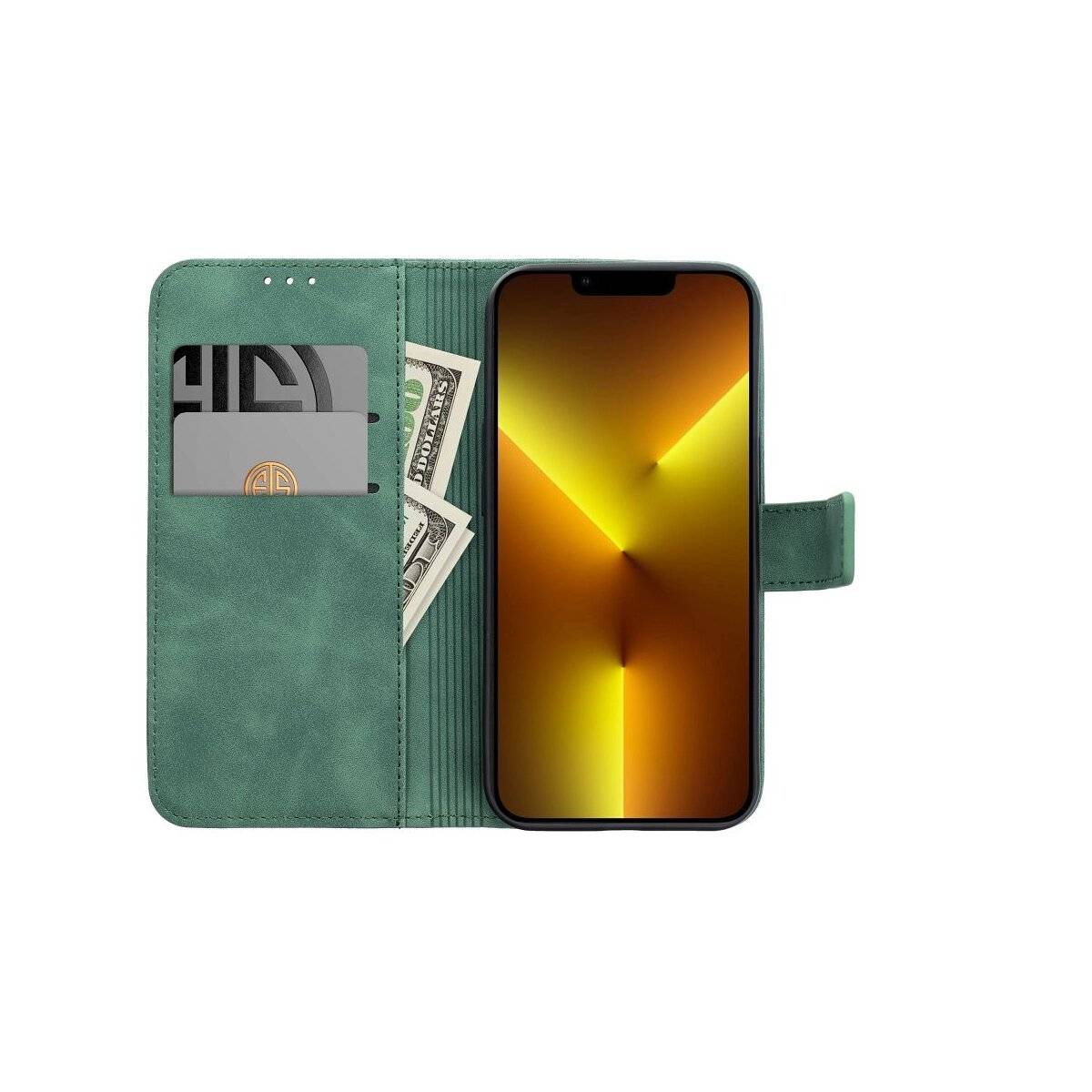Tender Leder Tasche für XIAOMI Redmi Note 15 5G Grün Handyhülle Rundum
