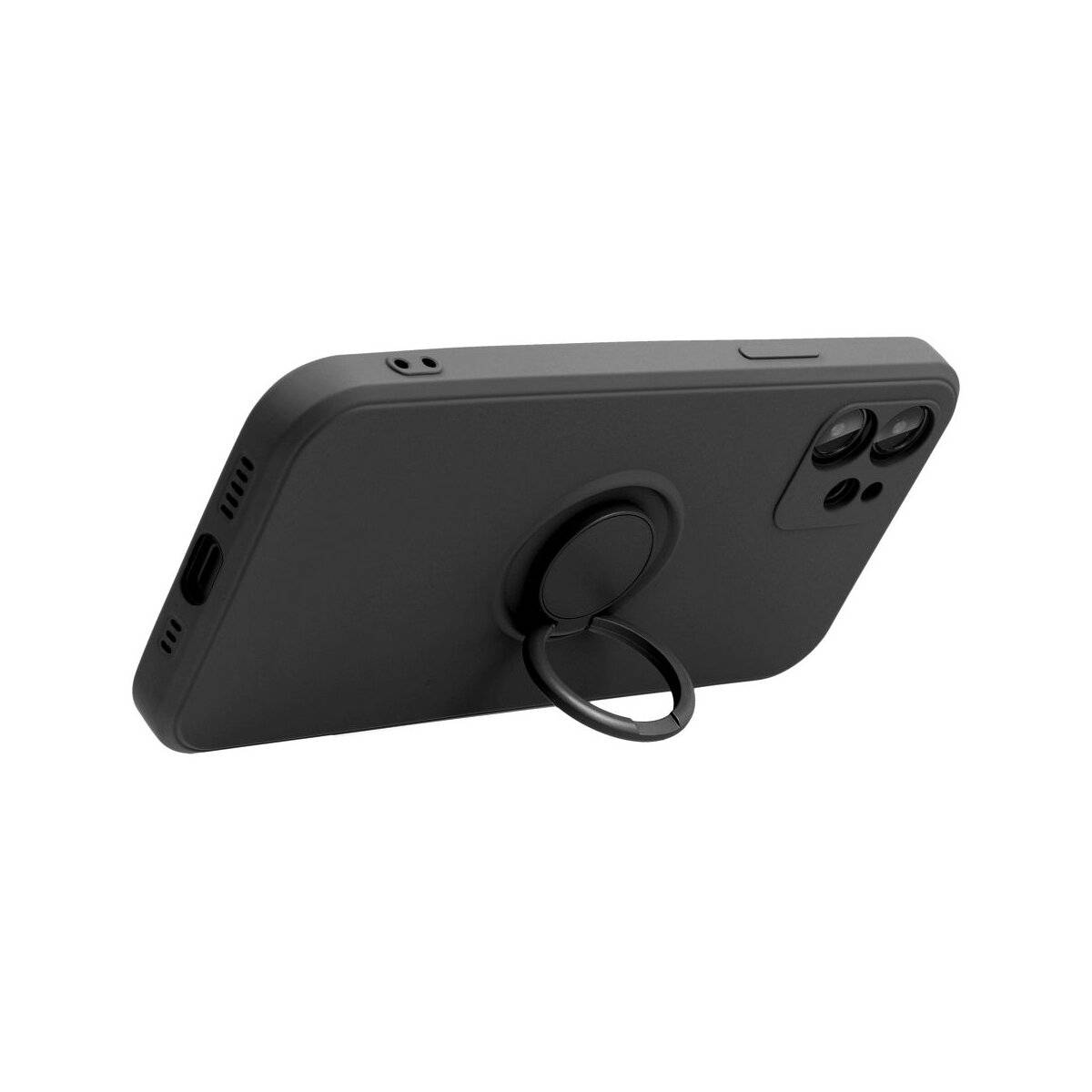 Silikon Ring Hülle für XIAOMI Redmi Note 15 Pro 5G Schwarz Handyhülle Stoßfest