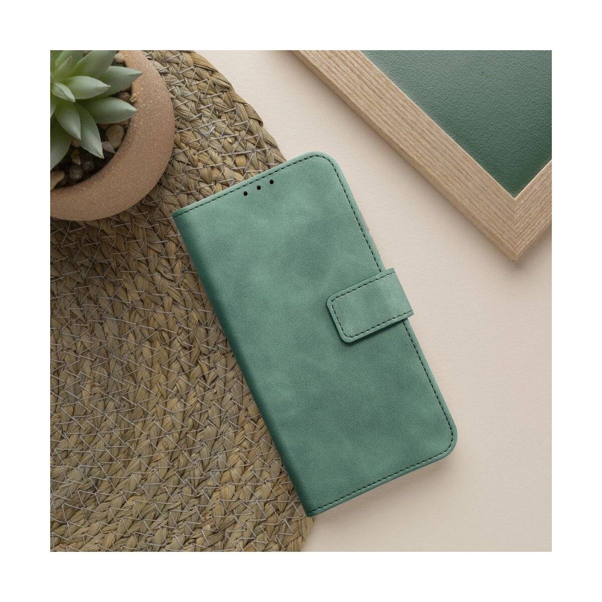 Tender Leder Tasche für XIAOMI Redmi Note 15 5G Grün Handyhülle Rundum