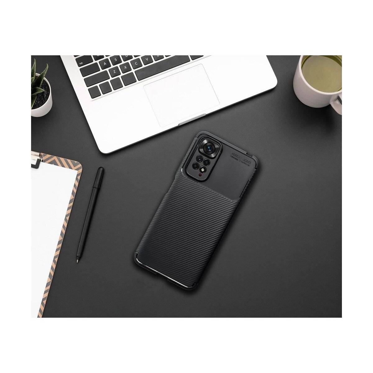 Carbon Premium Hülle für XIAOMI Redmi Note 15 5G Schwarz Handyhülle Stoßfest